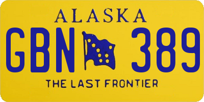 AK license plate GBN389
