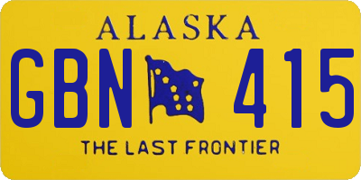 AK license plate GBN415