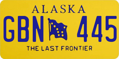 AK license plate GBN445