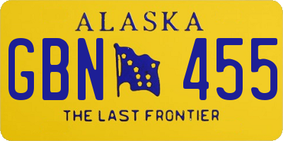 AK license plate GBN455