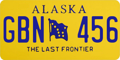 AK license plate GBN456