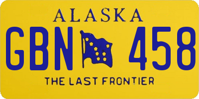 AK license plate GBN458