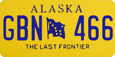 AK license plate GBN466
