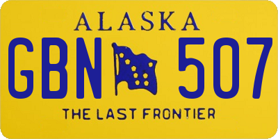 AK license plate GBN507