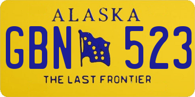 AK license plate GBN523