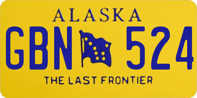 AK license plate GBN524