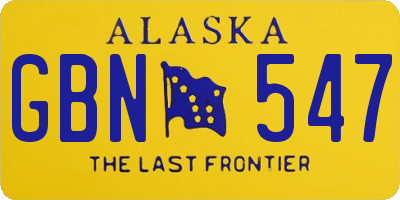 AK license plate GBN547
