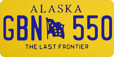 AK license plate GBN550