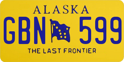 AK license plate GBN599