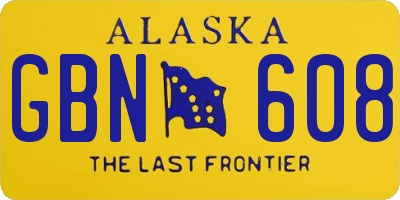 AK license plate GBN608