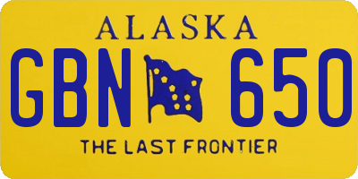 AK license plate GBN650