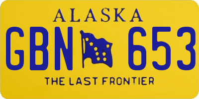 AK license plate GBN653