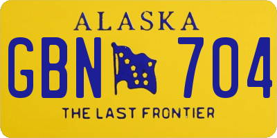 AK license plate GBN704