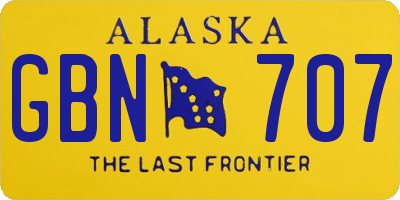 AK license plate GBN707