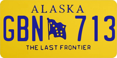 AK license plate GBN713