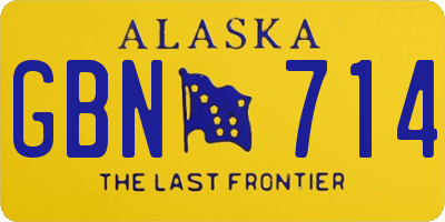 AK license plate GBN714