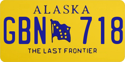 AK license plate GBN718