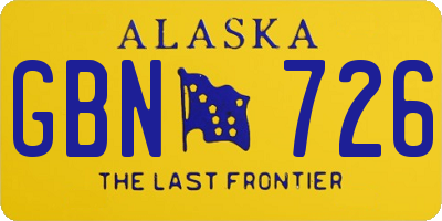 AK license plate GBN726