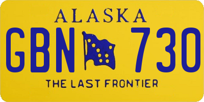 AK license plate GBN730