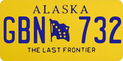AK license plate GBN732