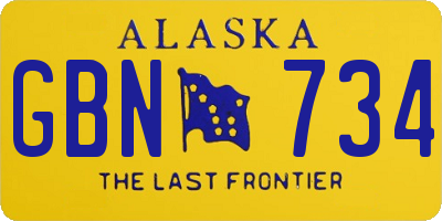 AK license plate GBN734