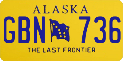 AK license plate GBN736