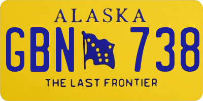 AK license plate GBN738