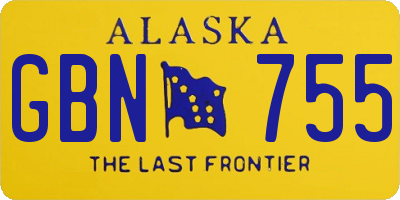 AK license plate GBN755