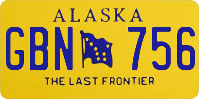 AK license plate GBN756
