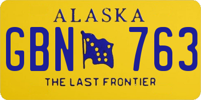 AK license plate GBN763