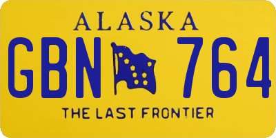 AK license plate GBN764