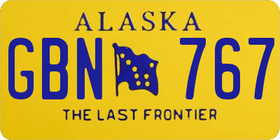 AK license plate GBN767