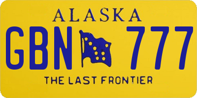 AK license plate GBN777