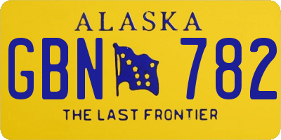 AK license plate GBN782