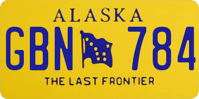 AK license plate GBN784