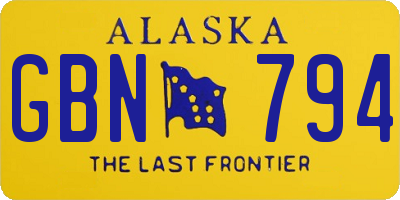 AK license plate GBN794