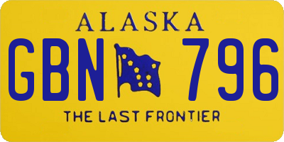 AK license plate GBN796