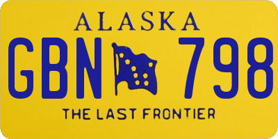 AK license plate GBN798