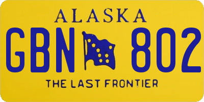 AK license plate GBN802
