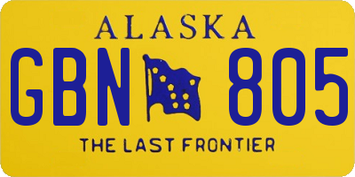AK license plate GBN805