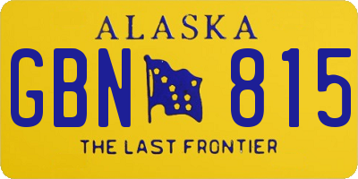 AK license plate GBN815