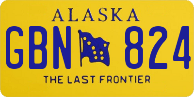 AK license plate GBN824