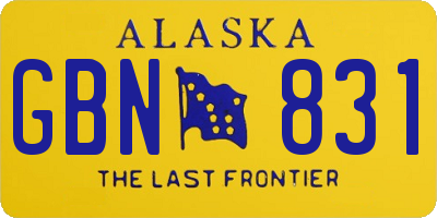AK license plate GBN831