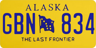 AK license plate GBN834