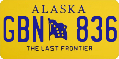 AK license plate GBN836