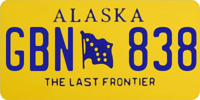 AK license plate GBN838