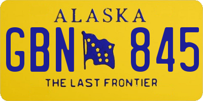 AK license plate GBN845