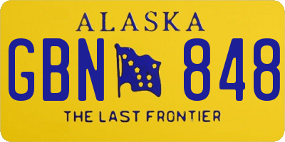 AK license plate GBN848
