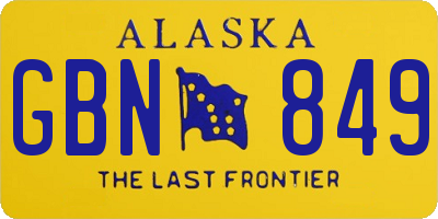 AK license plate GBN849