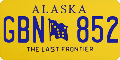 AK license plate GBN852